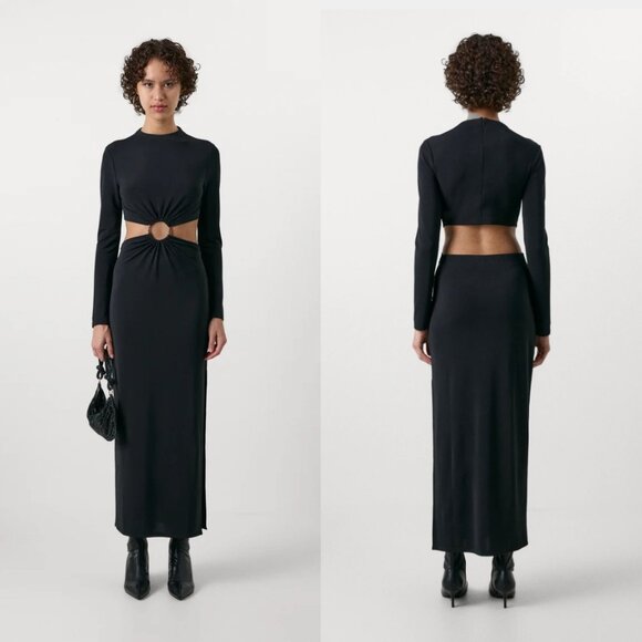 GAP x CULT GAIA Black Jersey Cut-out Maxi Dress - Picture 1 of 9